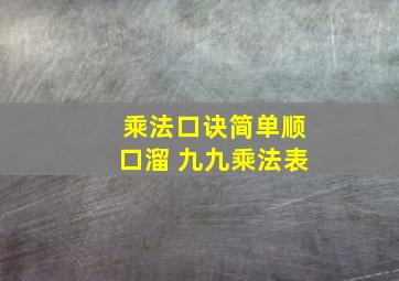 乘法口诀简单顺口溜 九九乘法表